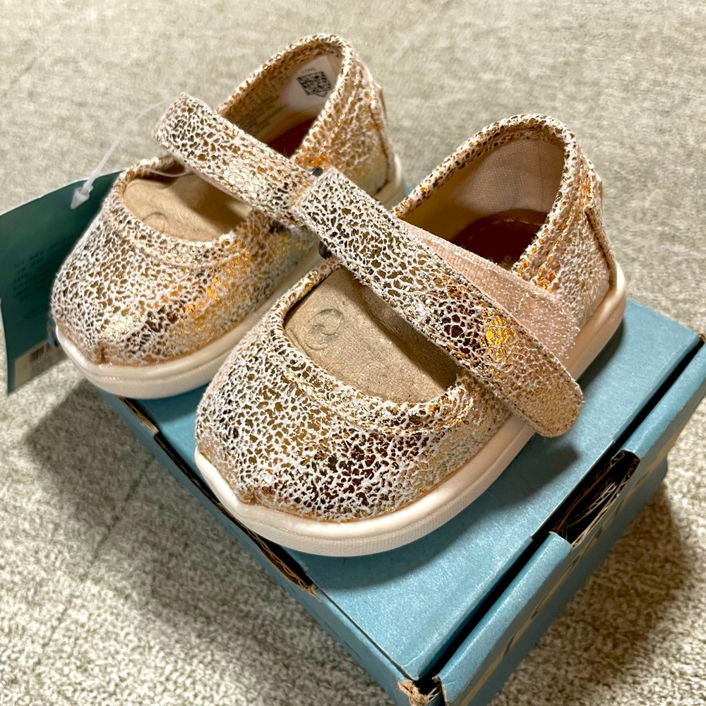 TOMS metallic Mary Janes